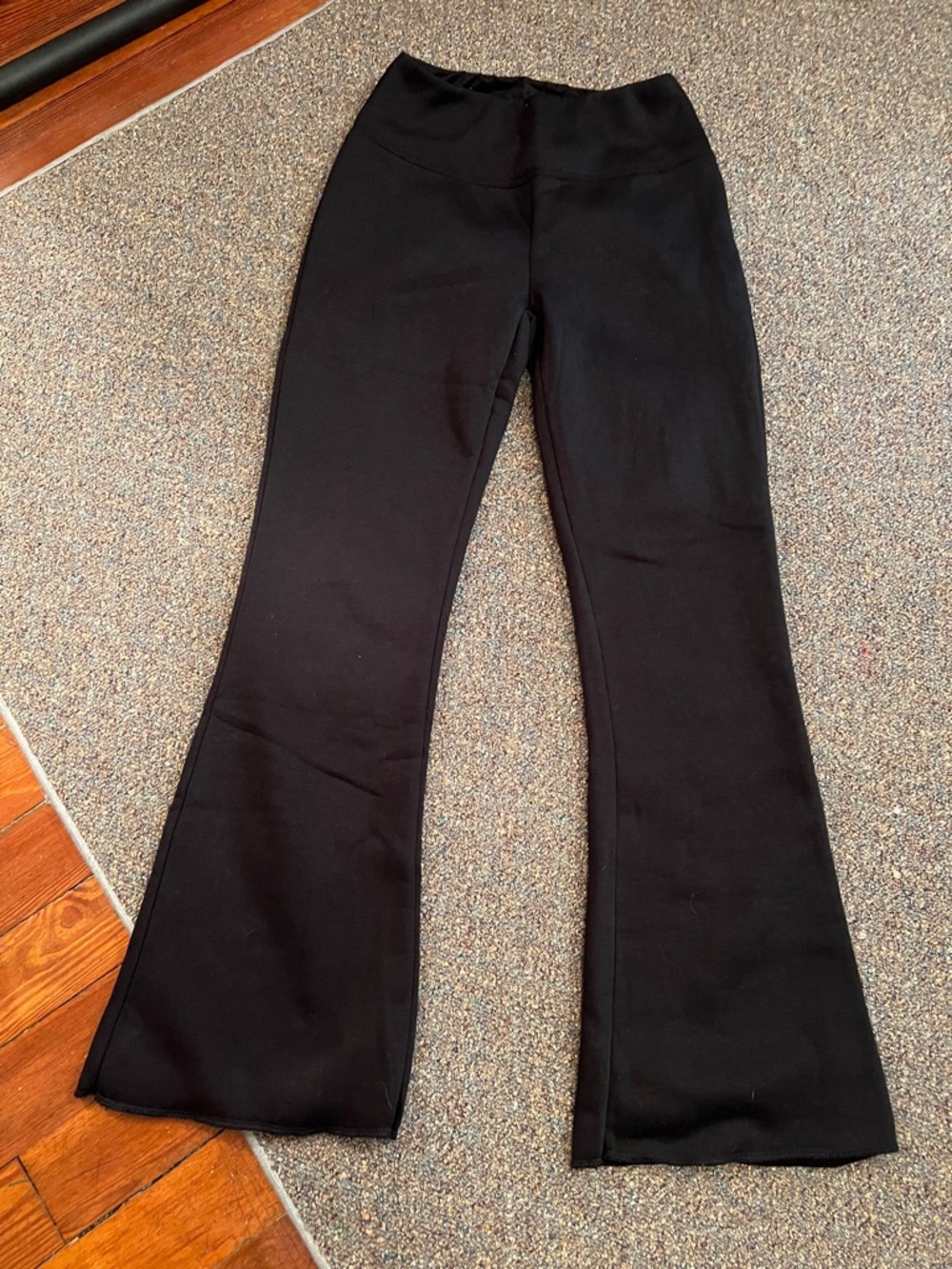 High-Rise Black Flare Track Pants